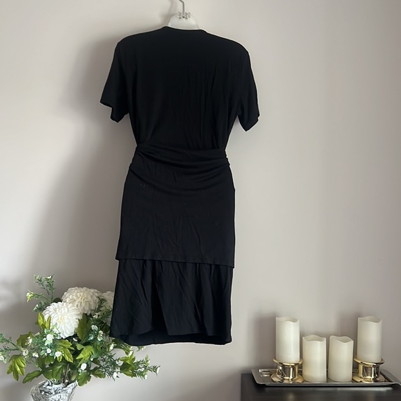 Wilfred Free black tie wrap waist flattering tshirt dress - Picture 5 of 8